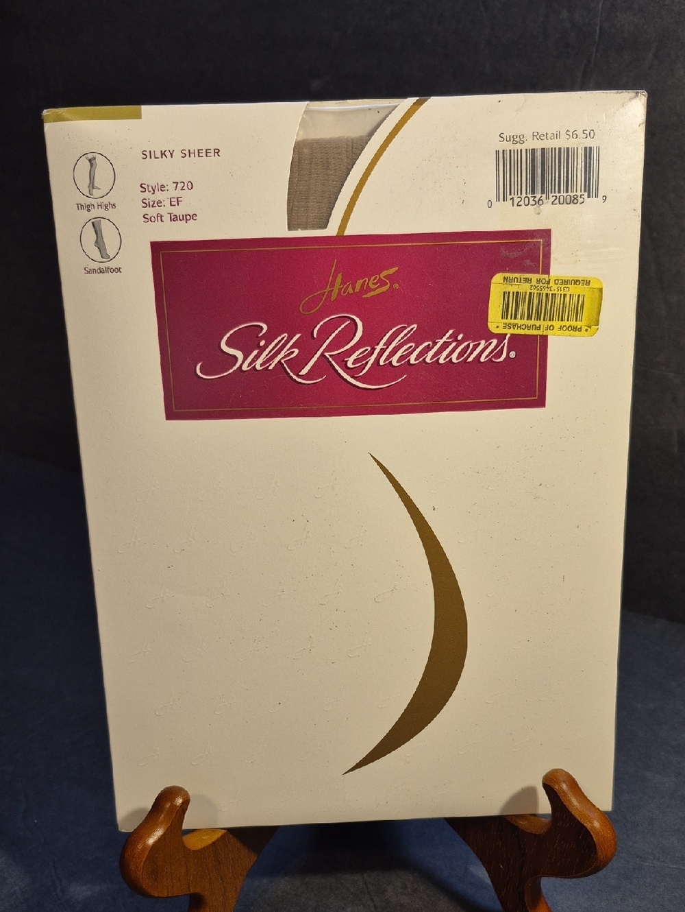 Vintage Hanes Silk Reflections Silky Thigh High Stockings Barely There Size EF